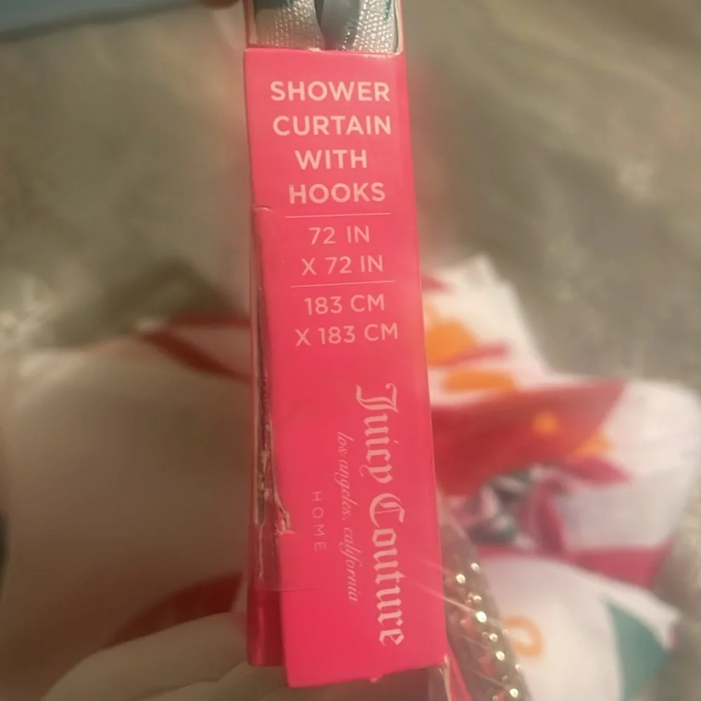 New Juicy Couture Los Angeles Ornament print Fabric Shower Curtain with Hooks
